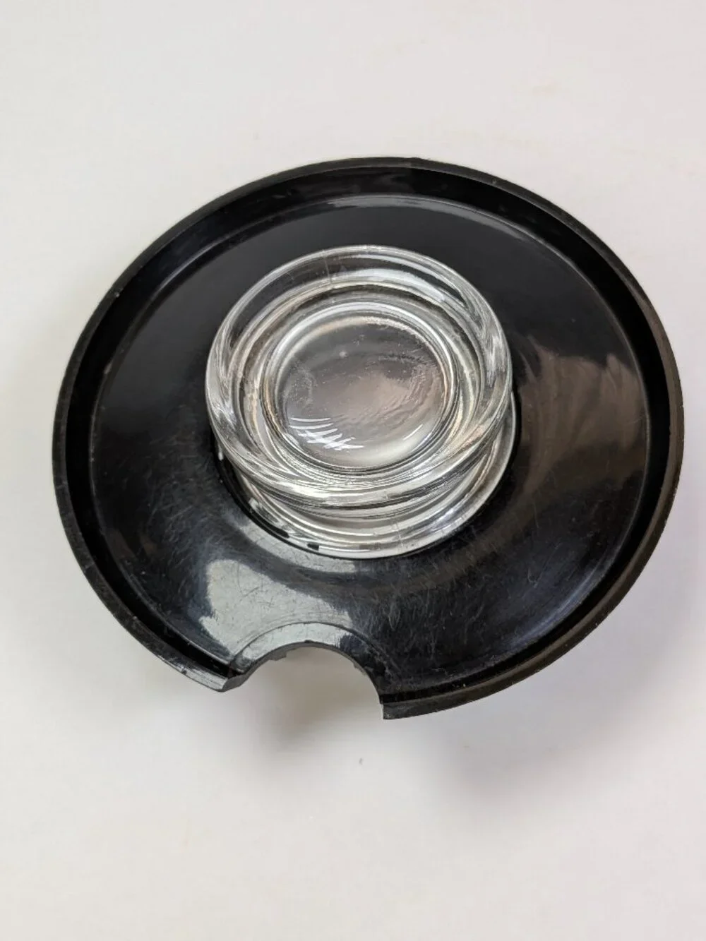 VTG Farberware Style Bakelite Percolator Lid Upturned Flared Rim + Glass Knob